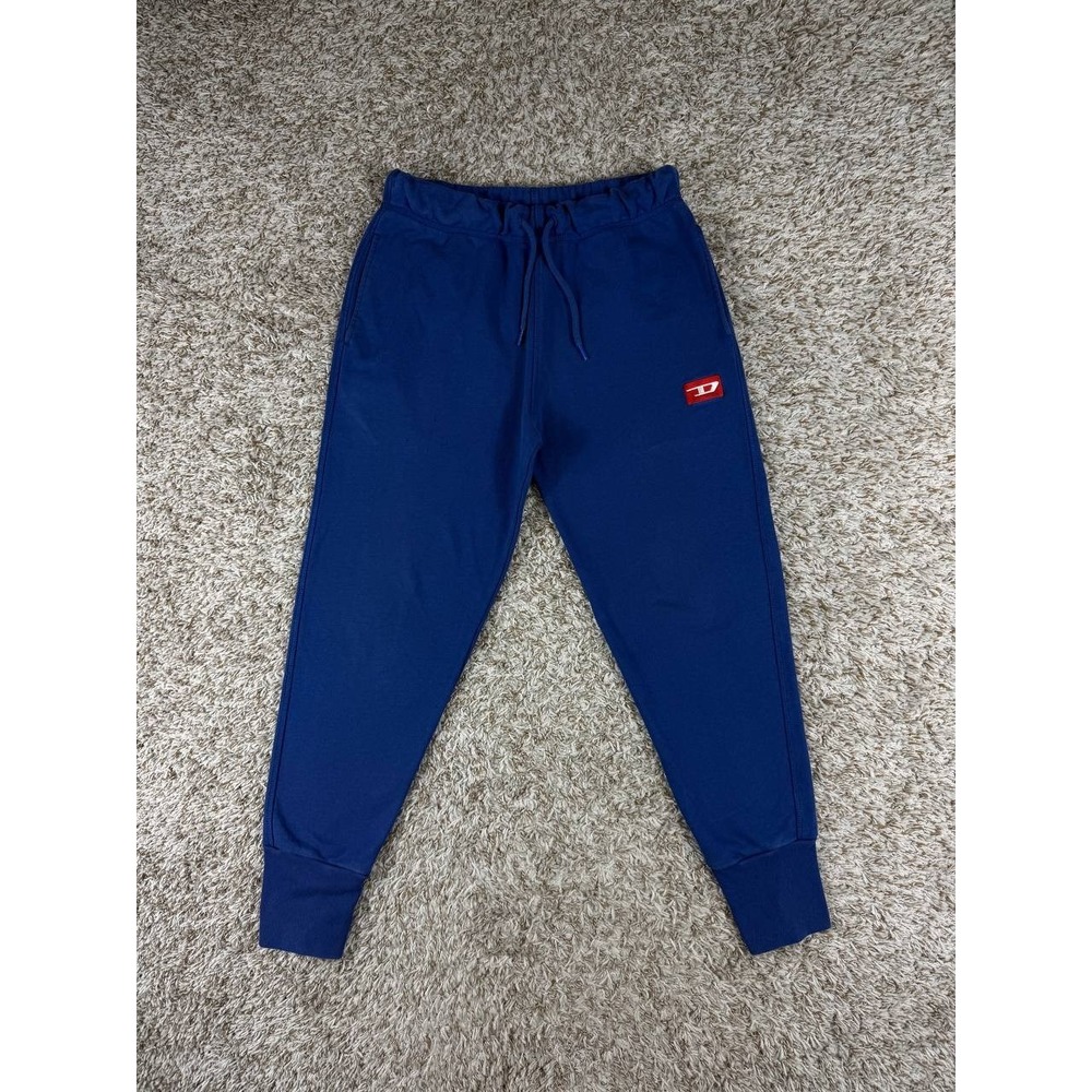 Diesel Men's Navy Blue Jogger Sweatpants Logo Patch Size M